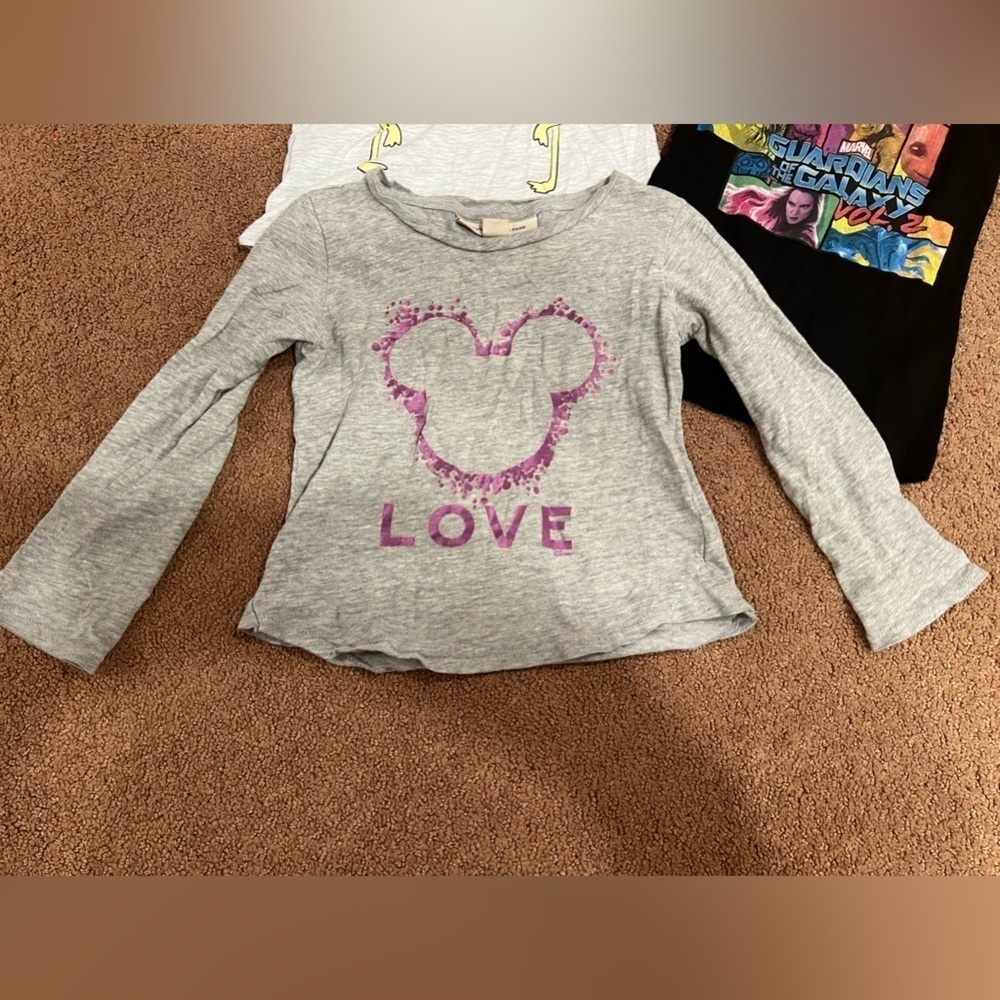 Bundle of 3 Girls Tops Guardians of the Galaxy Minnie Mouse Flamingos Size 4T/XS - Picture 2 of 7
